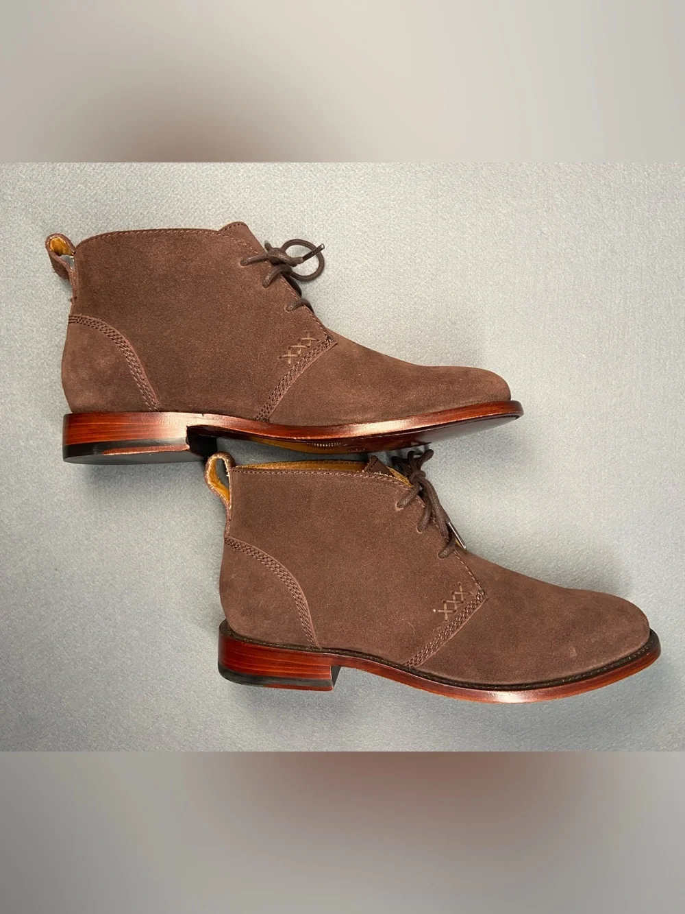 Men's Hand-Made Brown Suede Lace-Up Chukka Boots with Leather Lining